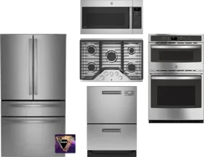 5 Piece Package Includes Refrigerator, Cooktop, Wall Oven, Microwave And Dishwasher